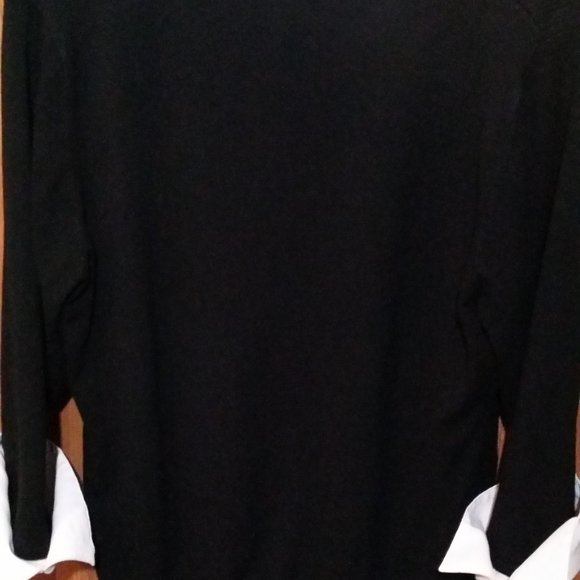 Fred David Black and White Collared Sweater - Picture 3 of 7